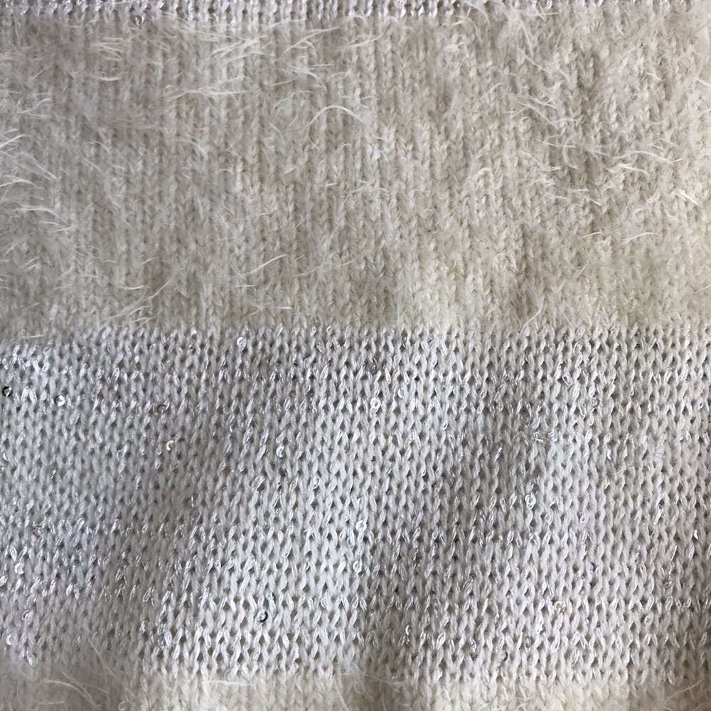 Loft Sequin Stripe Soft Textured Sweater In Cream - image 5